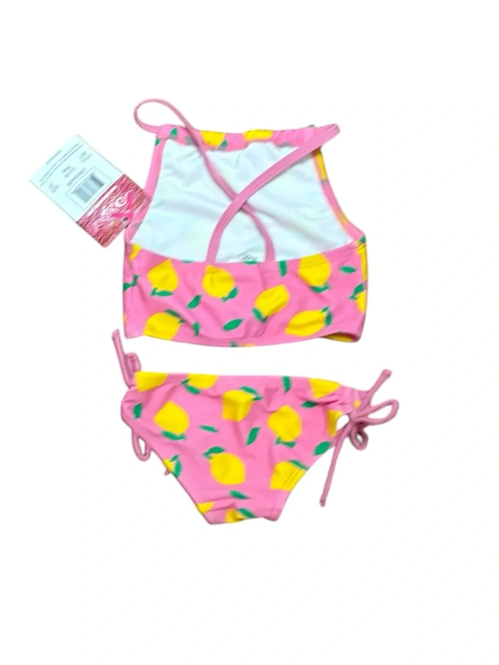Kanu Surf Pink Lemon Print Girls Two-Piece Swim Set, Size 2T NEW